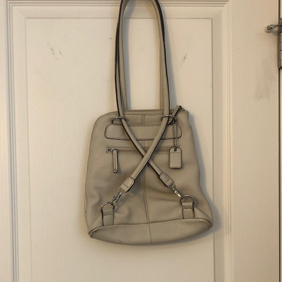 Clarks Cream Backpack with Silver Accents